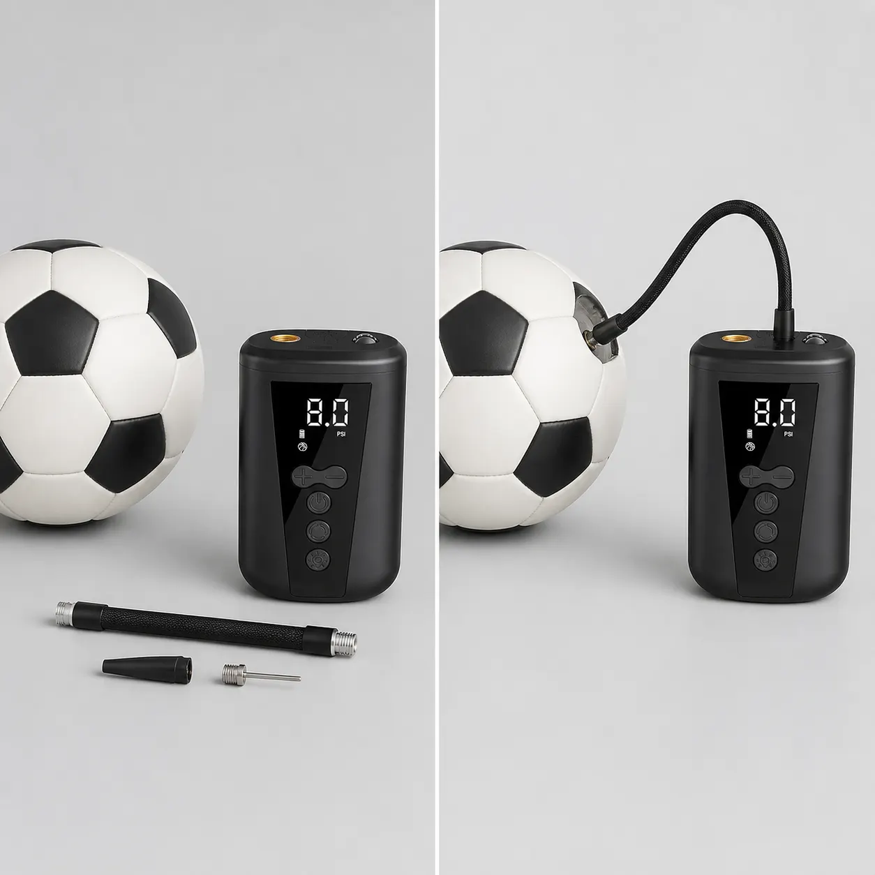 USB Electric Ball Pump setup and use views
